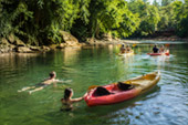 Kayaking Along River Kwai Noi